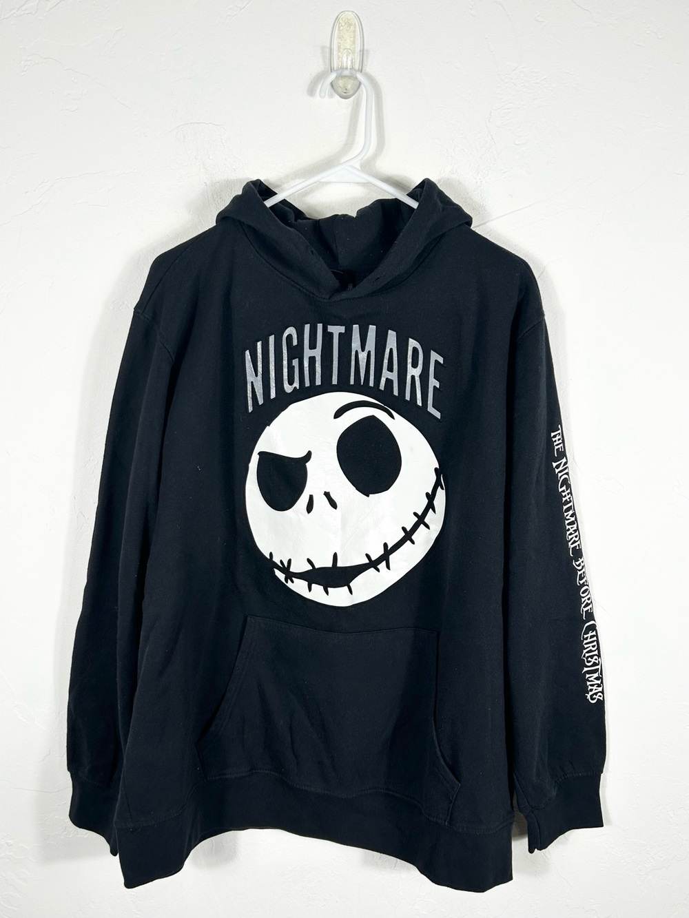 👁️ Disney Tim Burton Nightmare Before Christmas Big Face Jack Hoodie Men's XL
